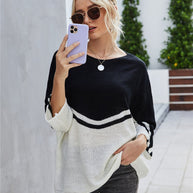 WW Strick Große Größe Fledermausärmel Strickpullover