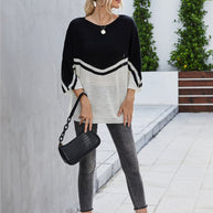 WW Strick Große Größe Fledermausärmel Strickpullover