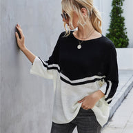 WW Strick Große Größe Fledermausärmel Strickpullover
