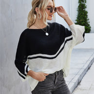 WW Strick Große Größe Fledermausärmel Strickpullover