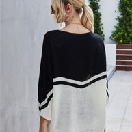 WW Strick Große Größe Fledermausärmel Strickpullover