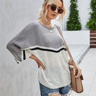 WW Strick Große Größe Fledermausärmel Strickpullover