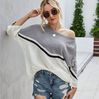 WW Strick Große Größe Fledermausärmel Strickpullover