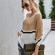 WW Strick Große Größe Fledermausärmel Strickpullover