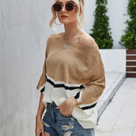 WW Strick Große Größe Fledermausärmel Strickpullover