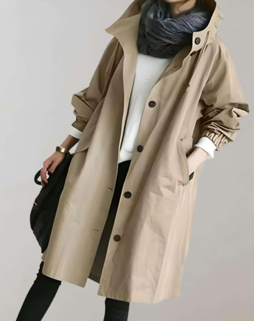 WW | Wasserdichter Und Warmer Trenchcoat Mit Kapuze