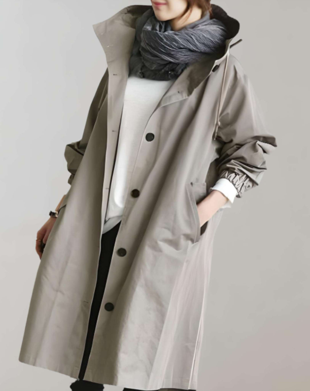 W&W Mode | Warmer Trenchcoat Mit Kapuze