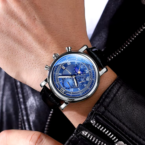 WW | Herren Armbanduhr Mit Lederarmband