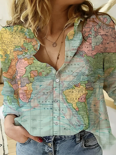 WW | Globe Weltkarte Bedrucktes Shirt
