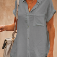 WW | Relaxed-Fit-Bluse mit Kragen und kurzen Ärmeln für Damen - Komfort und Stil