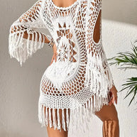 WW | Cover up Boho Stil Lange Ärmel Bikini Gewand Strandoutfits