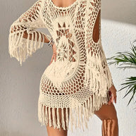 WW | Cover Up Boho-Stil Langarm Bikini-Cover Up Strand-Outfits