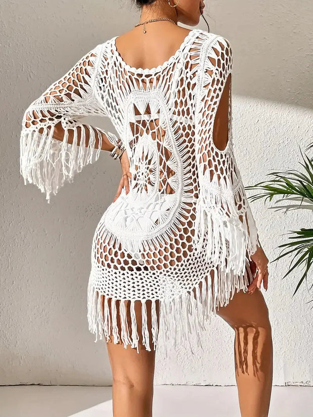 WW | Cover Up Boho-Stil Langarm Bikini-Cover Up Strand-Outfits