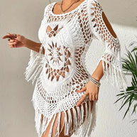 WW | Cover Up Boho-Stil Langarm Bikini-Cover Up Strand-Outfits