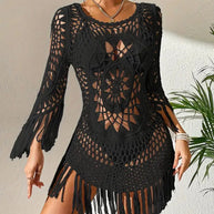 WW | Cover Up Boho-Stil Langarm Bikini-Cover Up Strand-Outfits