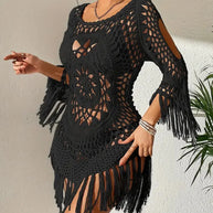 WW | Cover Up Boho-Stil Langarm Bikini-Cover Up Strand-Outfits