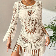 WW | Cover Up Boho-Stil Langarm Bikini-Cover Up Strand-Outfits