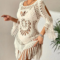 WW | Cover Up Boho-Stil Langarm Bikini-Cover Up Strand-Outfits