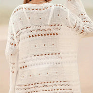 WW | Cover Up Gestrickt Langarm Strickkleid Bikini-Cover Up