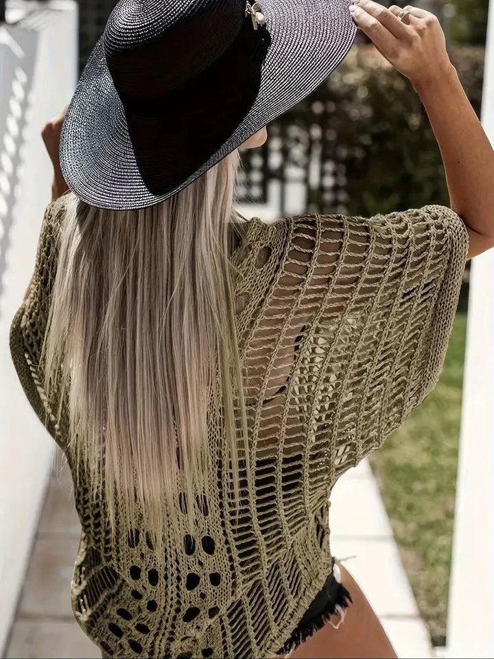 Damen Cover-up-Oberteil aus leichtem, atmungsaktivem Material