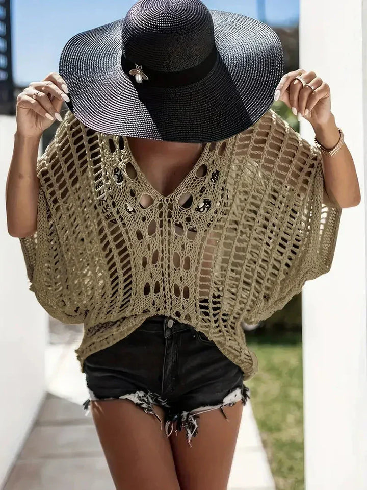 Damen Cover-up-Oberteil aus leichtem, atmungsaktivem Material