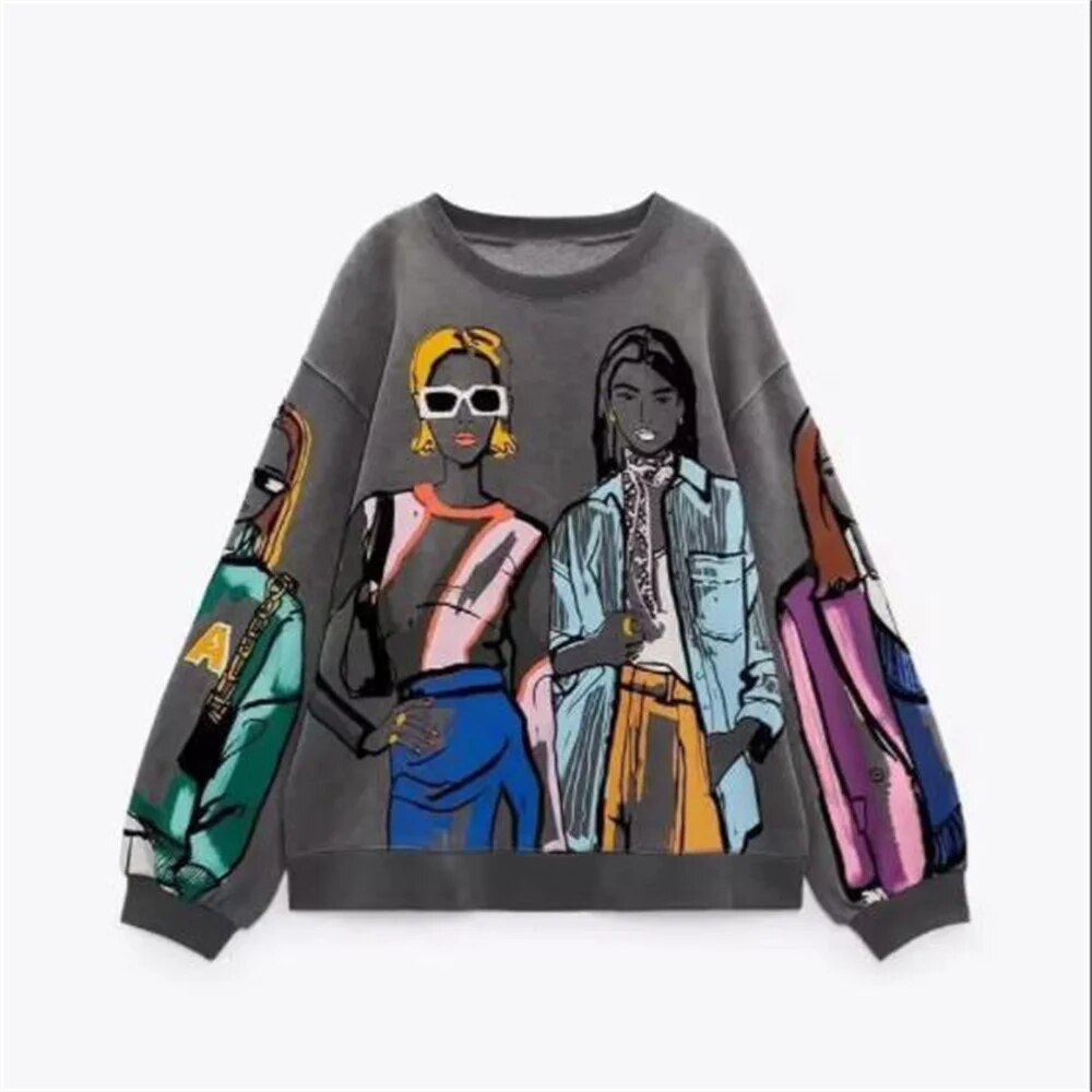 W&W Mode | Sweatshirt Gemütlich Pullover Übergroßes Sweatshirt Damenbekleidung