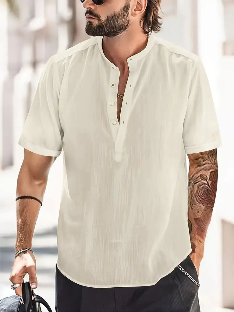 WW | Henley Shirt Mit Stehkragen Und Knopfleiste