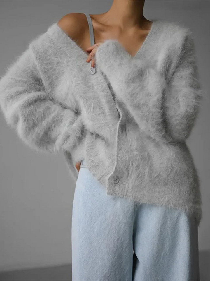 W&W Mode | Kaschmir-Cardigan für Damen | Weicher Cardigan für Damen | Klassischer Cardigan mit Knöpfen