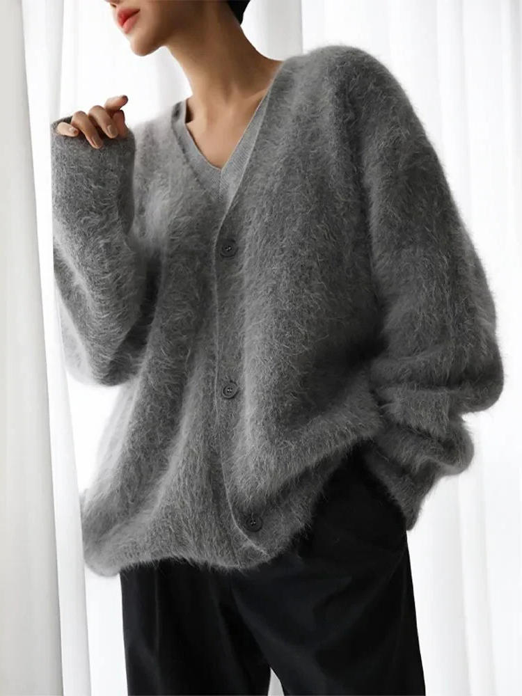 W&W Mode | Kaschmir-Cardigan für Damen | Weicher Cardigan für Damen | Klassischer Cardigan mit Knöpfen