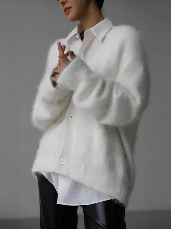 W&W Mode | Kaschmir-Cardigan für Damen | Weicher Cardigan für Damen | Klassischer Cardigan mit Knöpfen