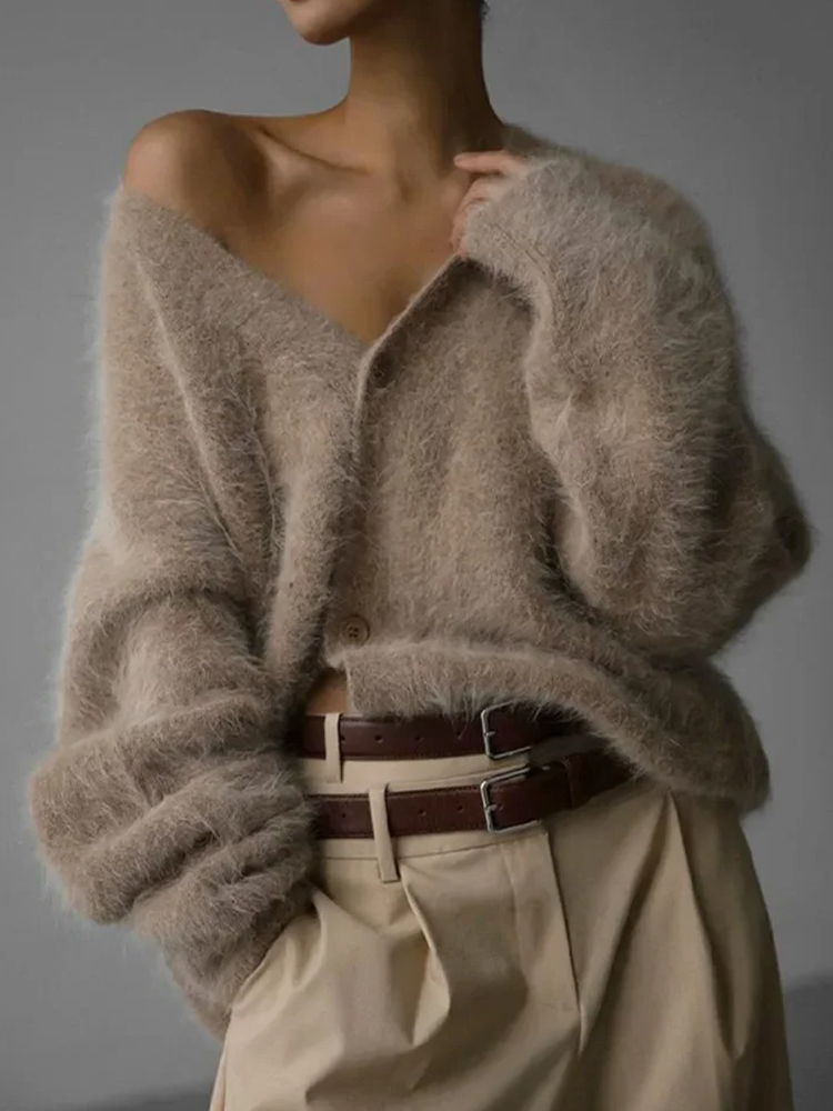 W&W Mode | Kaschmir-Cardigan für Damen | Weicher Cardigan für Damen | Klassischer Cardigan mit Knöpfen