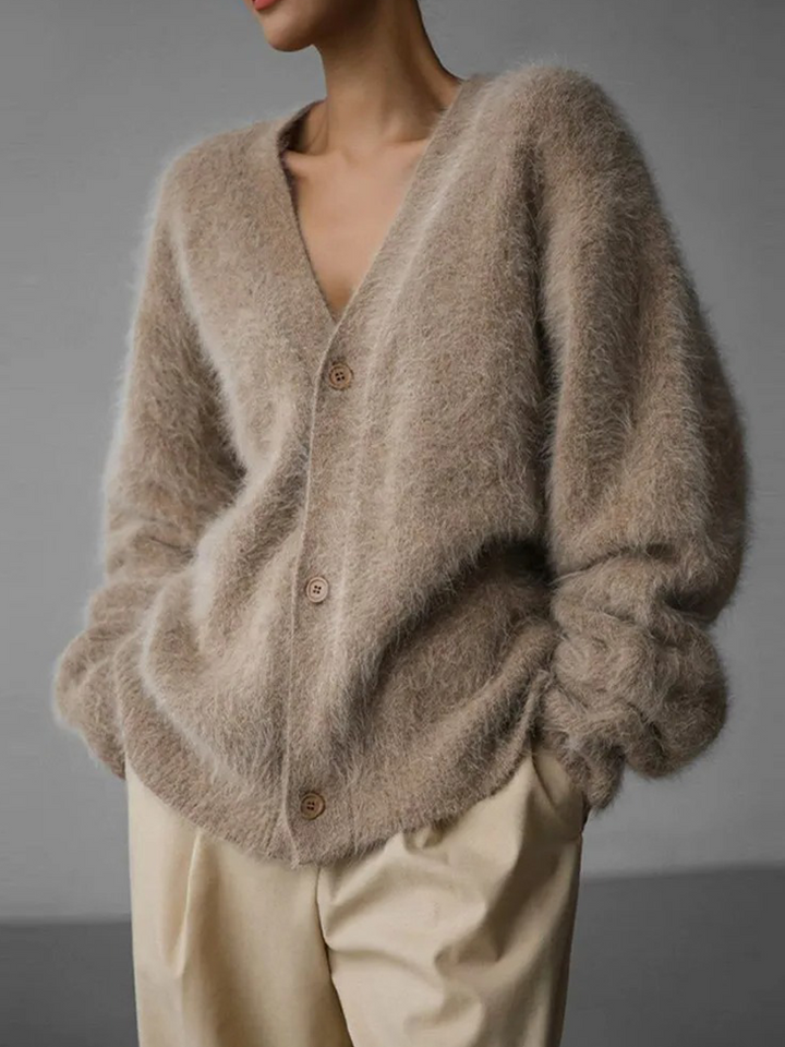W&W Mode | Kaschmir-Cardigan für Damen | Weicher Cardigan für Damen | Klassischer Cardigan mit Knöpfen