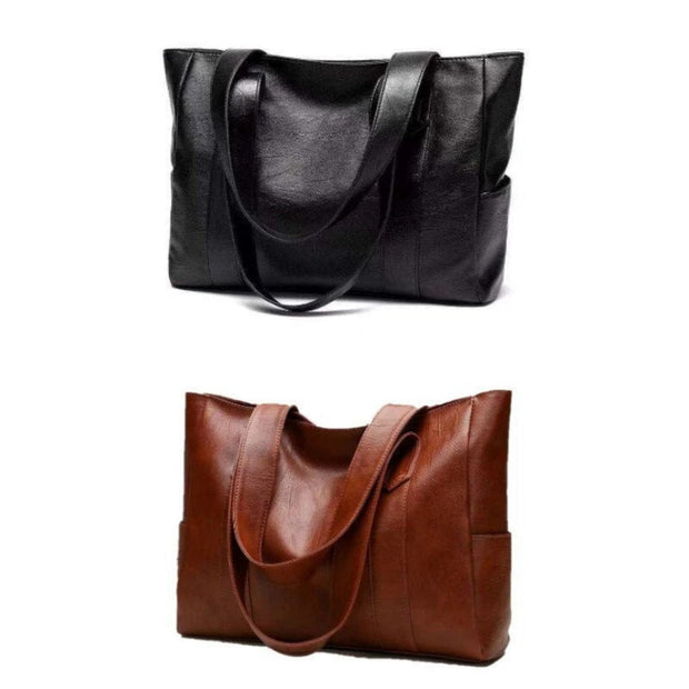 WW | Leder Schultertasche Große Kapazität Klassischer Vintage-Stil Elegante Tragetasche für Den Alltag