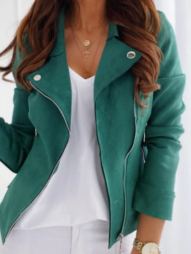 WW | Damen Wildleder-Kunstleder Sommerjacke