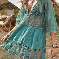 WW | Cover Up Lace Durchschauen Cover Up Kleid Boho-Stil