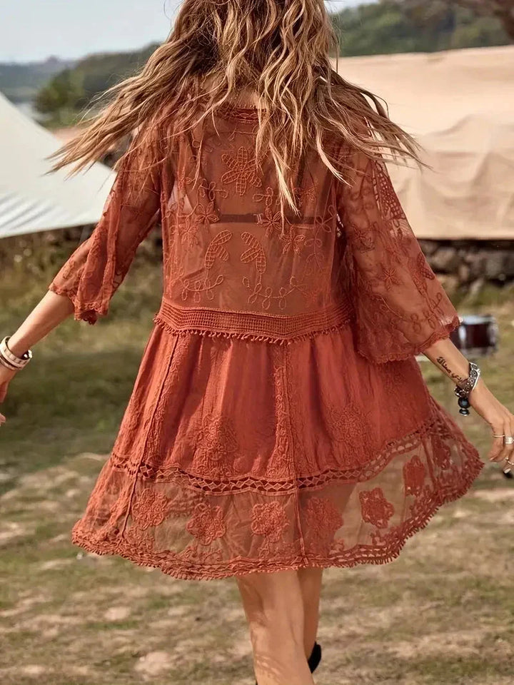 W&W Mode | Cover Up Lace Durchschauen Cover Up Kleid Boho-Stil