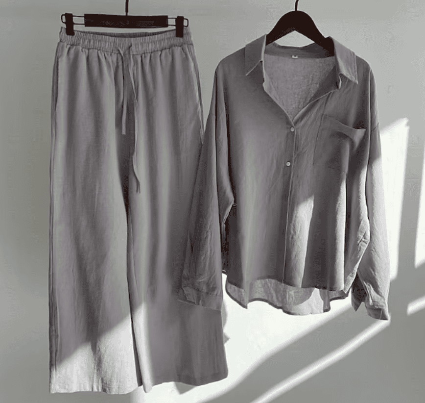 WW | Leinen-Sommer-Set mit langer Hose und Shirt