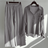 WW | Leinen-Sommer-Set mit langer Hose und Shirt
