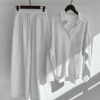 WW | Leinen-Sommer-Set mit langer Hose und Shirt