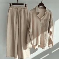 WW | Leinen-Sommer-Set mit langer Hose und Shirt