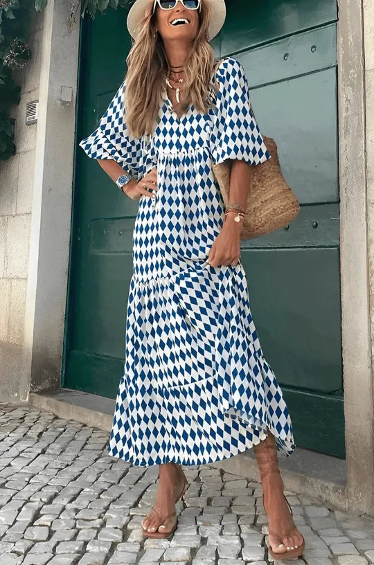 WW | Kleid Sommer Fließende Silhouette, Angeboten Leichte Stoffe Perfekt für Sommerfeste