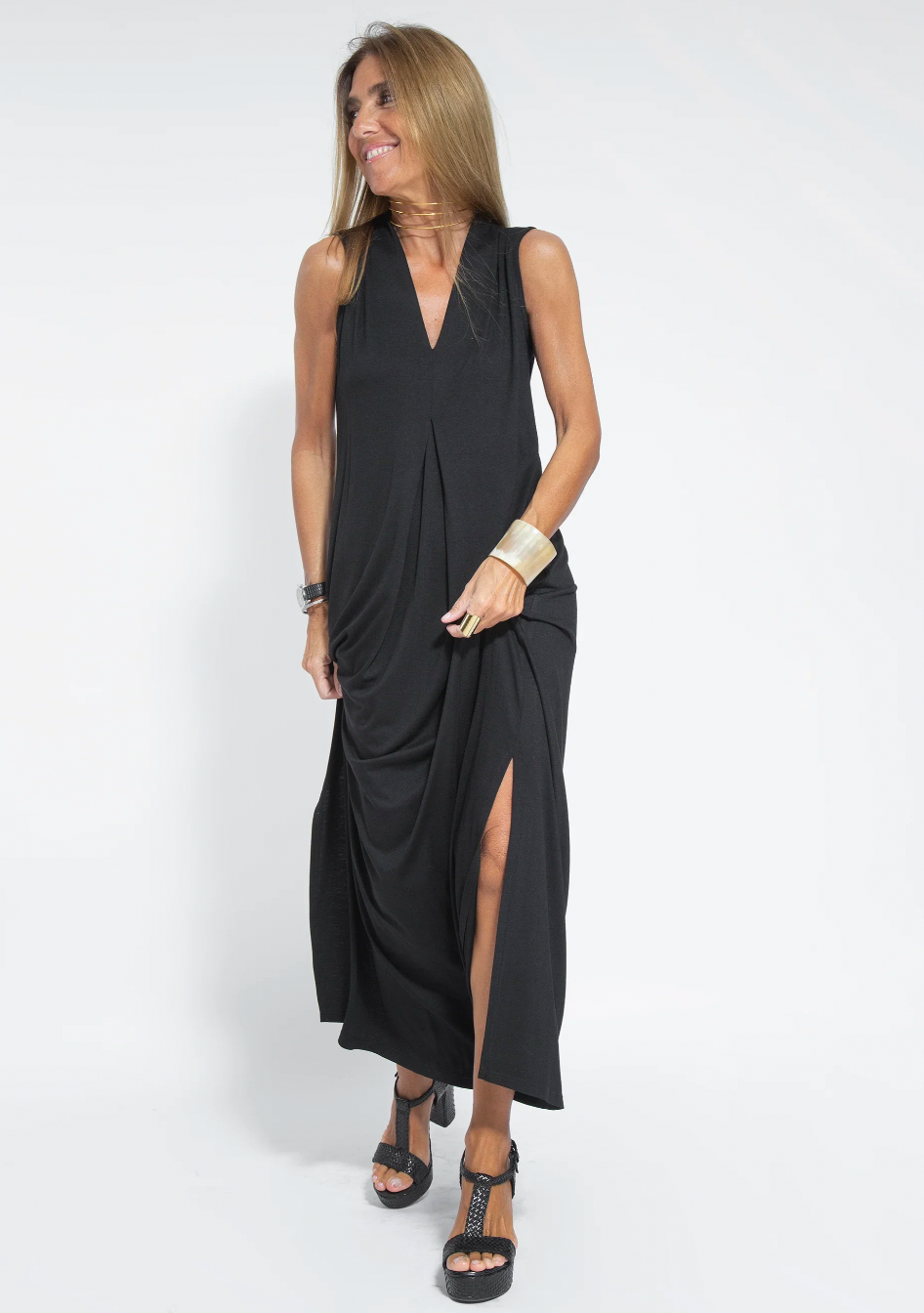 W&W Mode - Ensemble bestehend aus einem langen, figurformenden Kleid und einer Weste