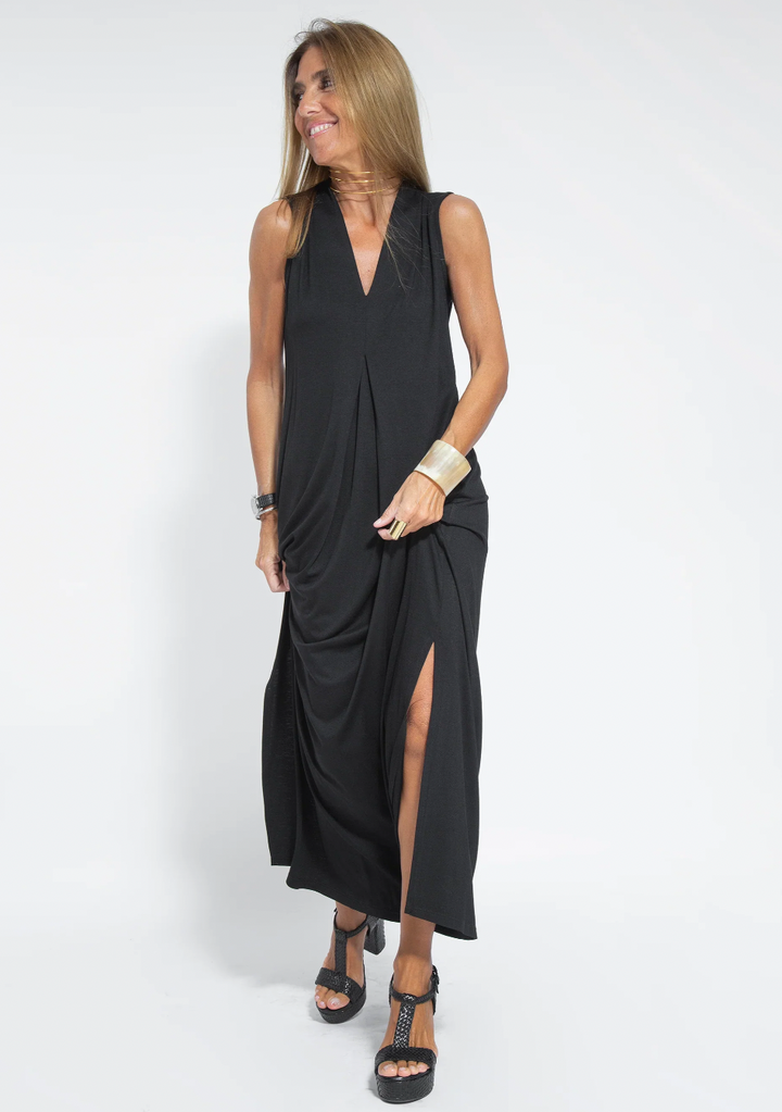 W&W Mode | Set aus langem schlankmachenden Kleid und Weste