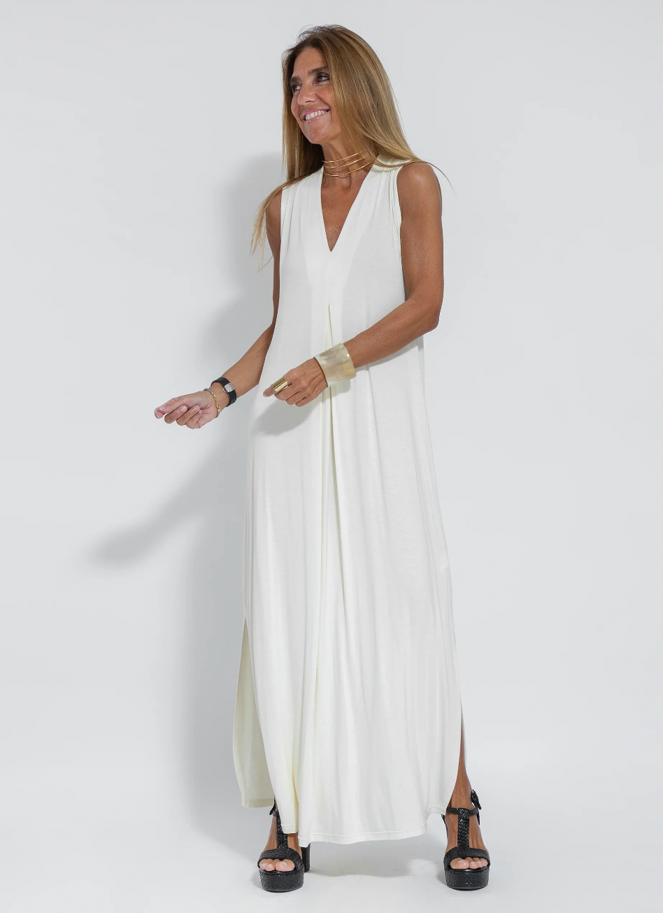 W&W Mode | Set aus langem schlankmachenden Kleid und Weste