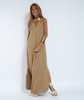 Kaffe Farbe Kleid + schwarze Weste
