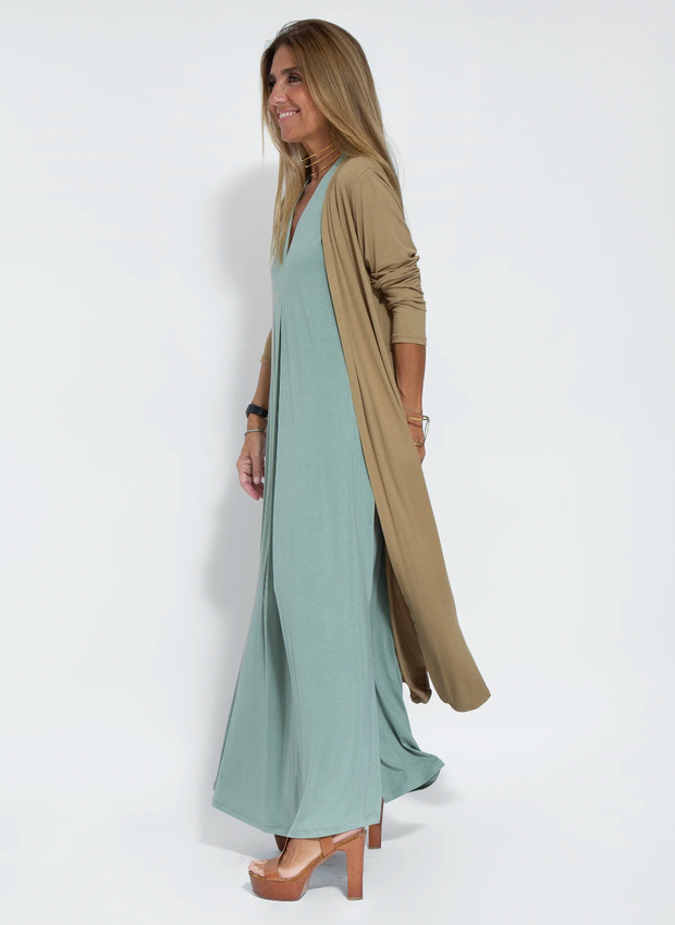 WW | Set mit Langem, Schlank Machendem Kleid und Weste