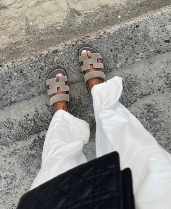 Damen Slip-on-Sandalen mit weichem Material