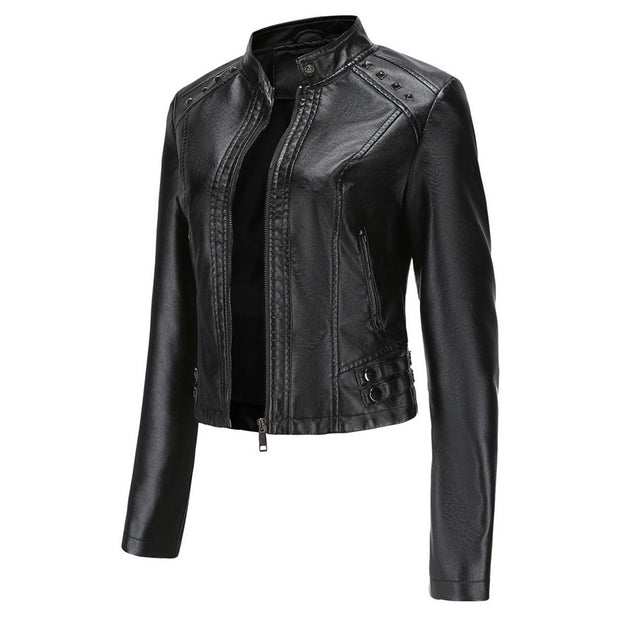 WW | Elegante Lederjacke mit einzigartigen Details für Damen