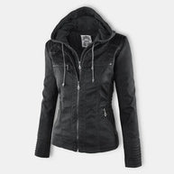 WW | Elegantes Motorradjacke Mit Kapuze Aus Hochwertigem Leder
