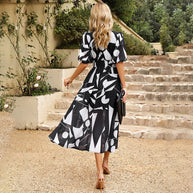 WW - Elegantes Midikleid mit V-Ausschnitt